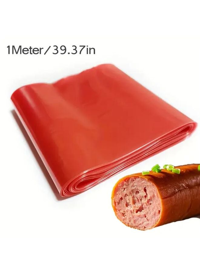 Heat Resistant Transparent Red Plastic Sausage Skins 1 Meter Size For Ham Meat Wrapping Grilling Sausage Making Supplies - Image 3